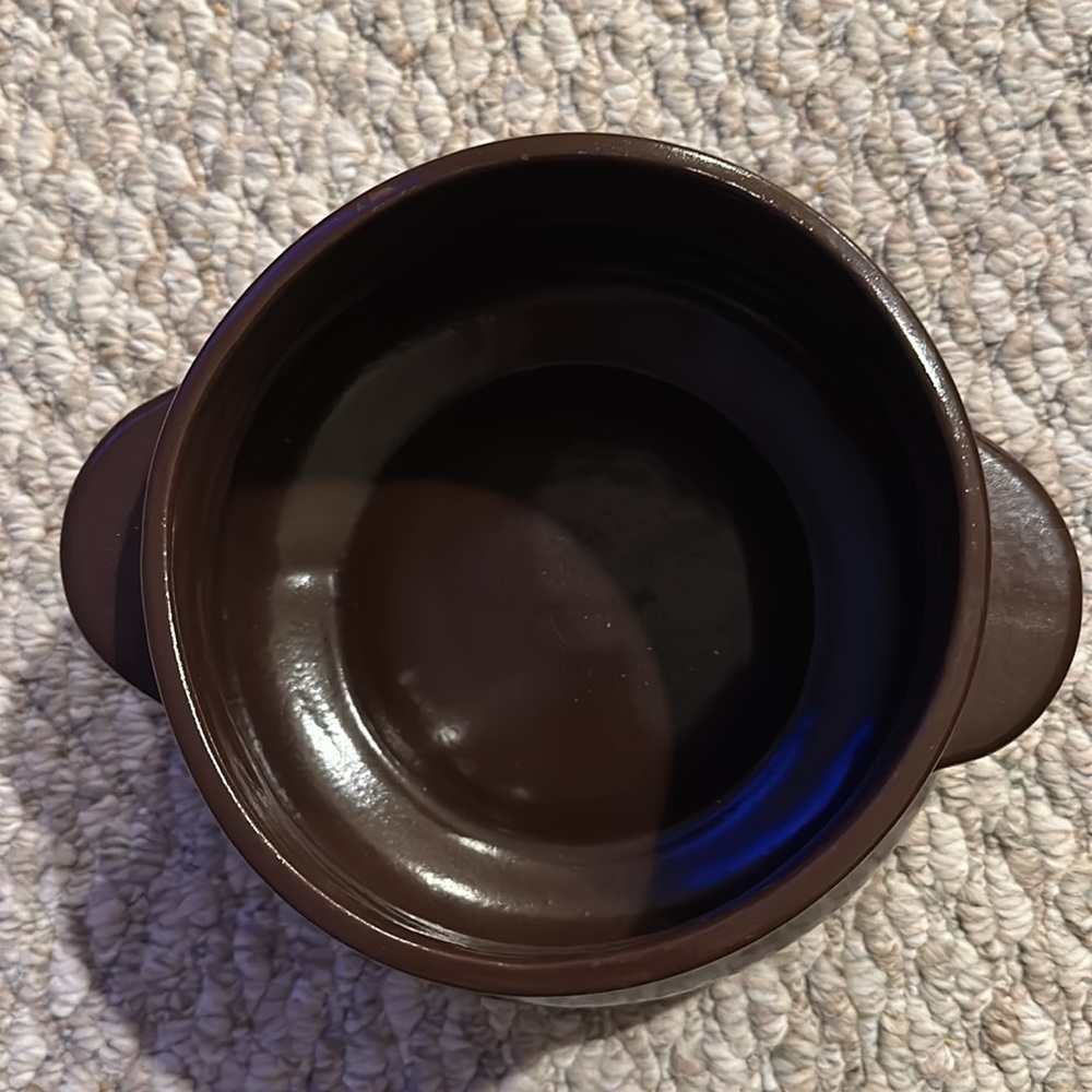 Blue mountain pottery bean or Dutch oven pot 464 Canada with lid dark brown - Picture 6 of 11